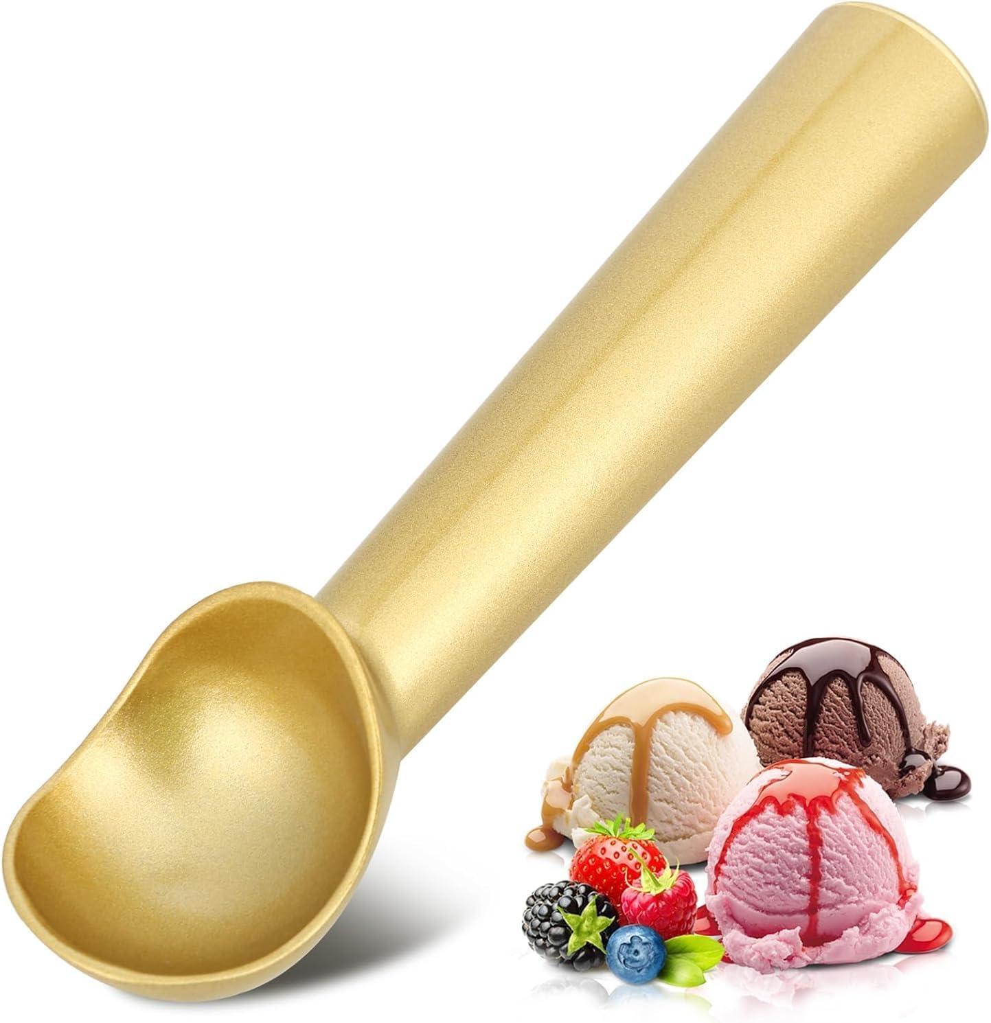 Ice Cream Scoop, Nonstick Anti-Freeze One Piece Aluminum Scooper Spoon, Heavy Duty Ice Cream Scooper, Durable Design, Easy Clean, Cookie Dough -7 inches Ice Cream Scoop, Nonstick Anti-Freeze One Piece Aluminum Scooper Spoon, Heavy Duty Ice Cream Scooper, Durable Design, Easy Clean, Cookie Dough -7 inches